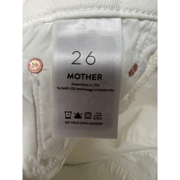 Mother High Waisted Looker Ankle Fray Jeans Size 26 Fairest of Them All White - Picture 8 of 9